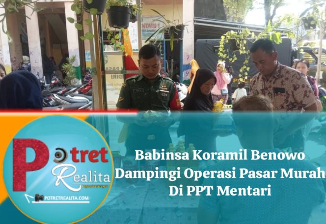 
 Babinsa Koramil Benowo Dampingi Operasi Pasar Murah Di PPT Mentari