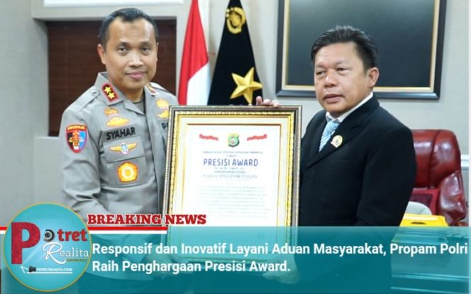 
 Responsif dan Inovatif Layani Aduan Masyarakat, Propam Polri Raih Penghargaan Presisi Award