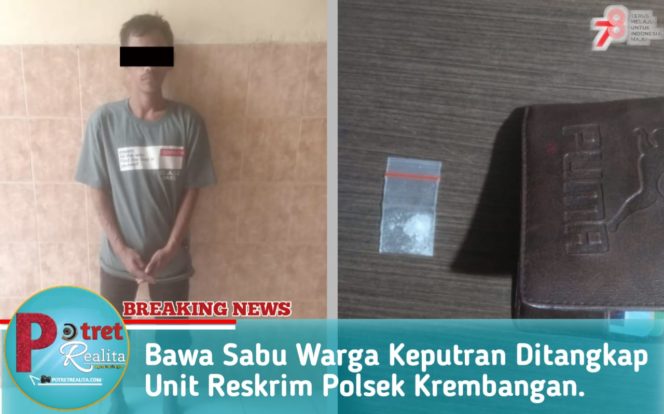 
 Bawa Sabu Warga Keputran Ditangkap Unit Reskrim Polsek Krembangan