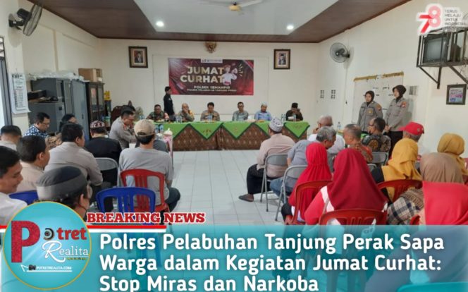 
 Polres Pelabuhan Tanjung Perak Sapa Warga dalam Kegiatan Jumat Curhat: Stop Miras dan Narkoba