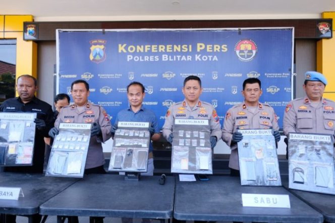 
 Hasil Ungkap Operasi Tumpas Narkoba Semeru 2023 Polres Blitar Kota