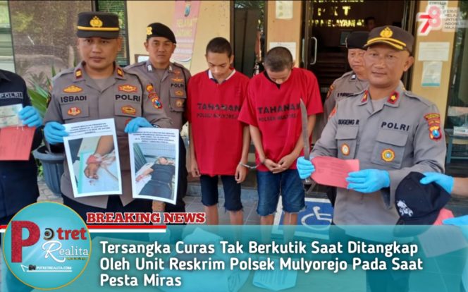
 Tersangka Curas Tak Berkutik Saat Ditangkap Oleh Unit Reskrim Polsek Mulyorejo Pada Saat Pesta Miras