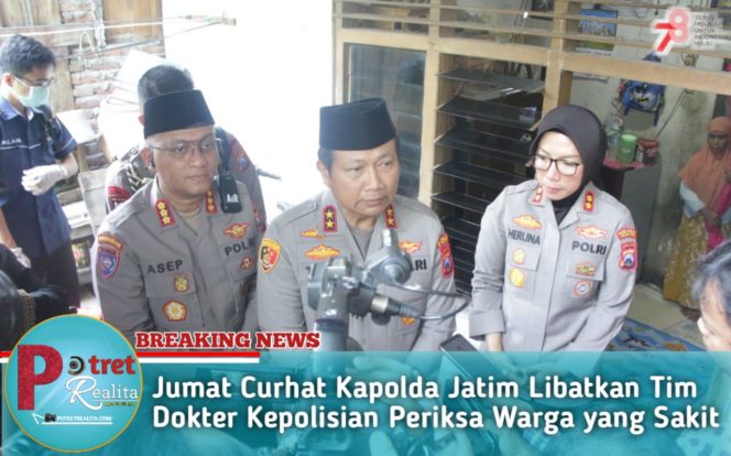 
 Jumat Curhat Kapolda Jatim Libatkan Tim Dokter Kepolisian Periksa Warga yang Sakit