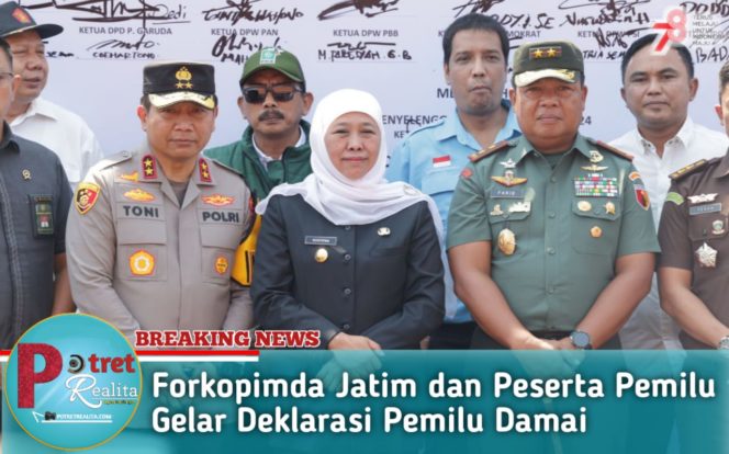 
 Forkopimda Jatim dan Peserta Pemilu Gelar Deklarasi Pemilu Damai