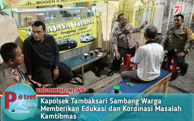 
 Kapolsek Tambaksari Sambang Warga Memberikan Edukasi dan Kordinasi Masalah Kamtibmas