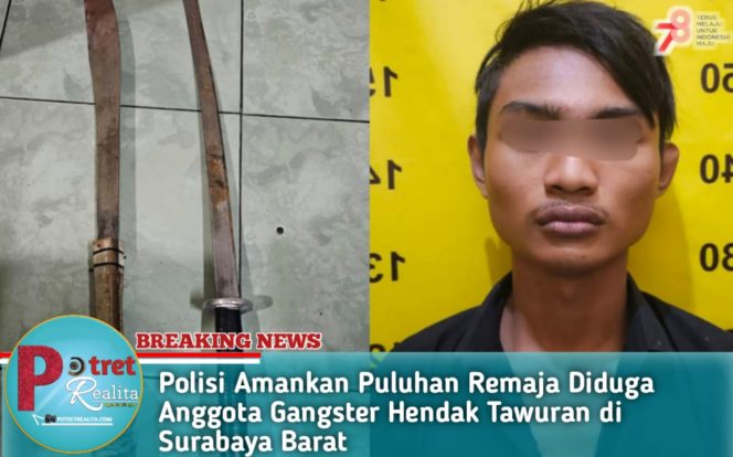 
 Polisi Amankan Puluhan Remaja Diduga Anggota Gangster Hendak Tawuran di Surabaya Barat