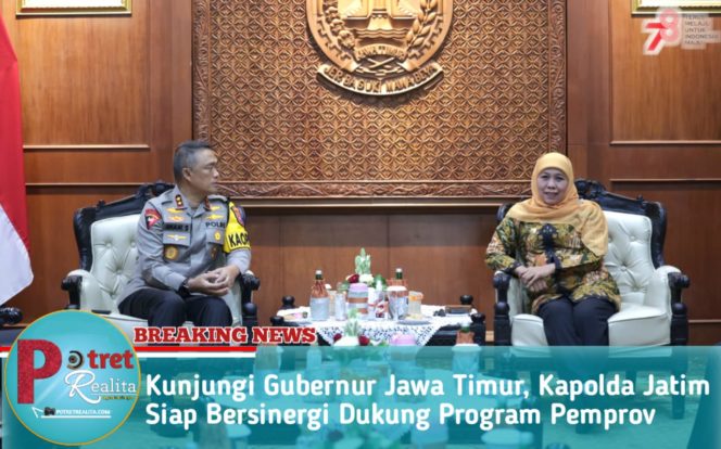 
 Kunjungi Gubernur Jawa Timur, Kapolda Jatim Siap Bersinergi Dukung Program Pemprov