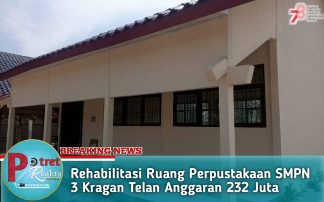 
 Rehabilitasi Ruang Perpustakaan SMPN 3 Kragan Telan Anggaran 232 Juta