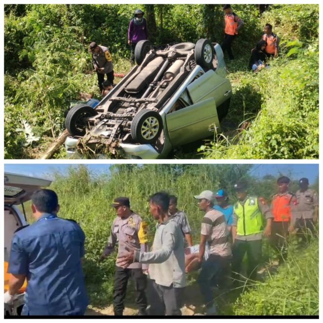 
 Gercep Polisi dan Relawan Berhasil Evakuasi Korban Mobil Terjun ke Jurang di Mojokerto