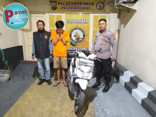 
 Kurang dari 24 jam Polisi Berhasil Ungkap Curanmor di Gresik Satu Tersangka Diamankan