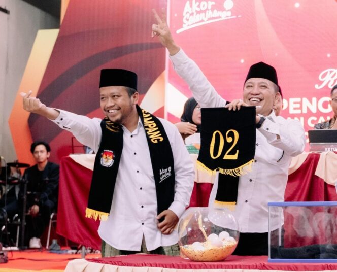 
 Pengambilan Nomer Urut Paslon, Jimad Sakteh Mendapatkan No. 02 Bertanda 2 Periode