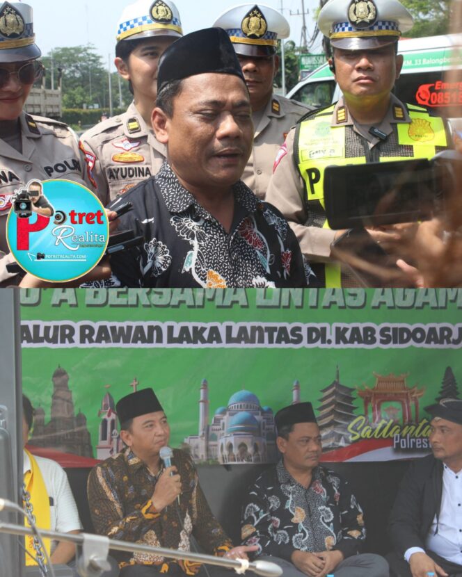 
 Ops Zebra Semeru 2024 Polisi Gelar Doa Bersama di Jalur Rawan Laka Lantas di Sidoarjo