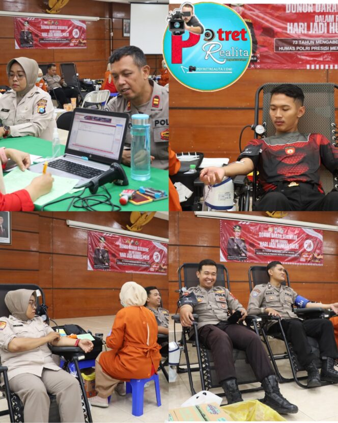 
 Sambut HUT Ke-73 Humas Polri, Polres Pelabuhan Tanjung Perak Gelar Donor Darah