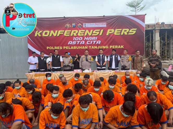 
 Dalam Kurun Waktu Satu Bulan, Polres Pelabuhan Tanjung Perak Berhasil Ungkap 59 Kasus Narkoba Dan 66 Tersangka Diamankan