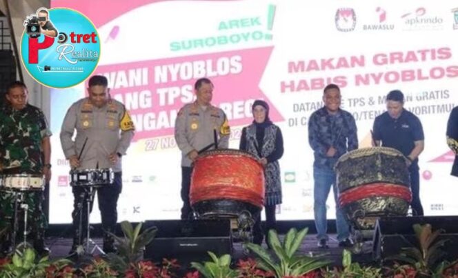 
 Warga Antusias Sambut Program Makan Gratis “Mari Nyoblos Mangan Wareg” di Kota Surabaya