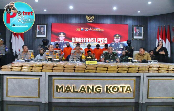 
 Polresta Malang Kota Berhasil Gagalkan Pengiriman Ratusan Kilogram Ganja Jaringan Antar Provinsi