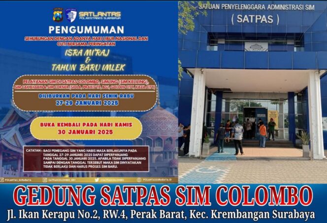 
 IPTU Dyah Ayu Mirda : Tiga hari libur Nasional Januari-2025, Pemohon SIM Bertepatan Libur Cuti Bersama Masih Bisa Diperpanjang