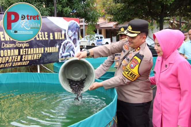 
 Kapolres Sumenep Tabur 12 Ribu Benih Ikan, Dukung Program Ketahanan Pangan