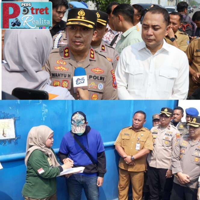 
 Polres Pelabuhan Tanjungperak Dampingi Pemkot Surabaya Segel Gudang Sentoso Seal