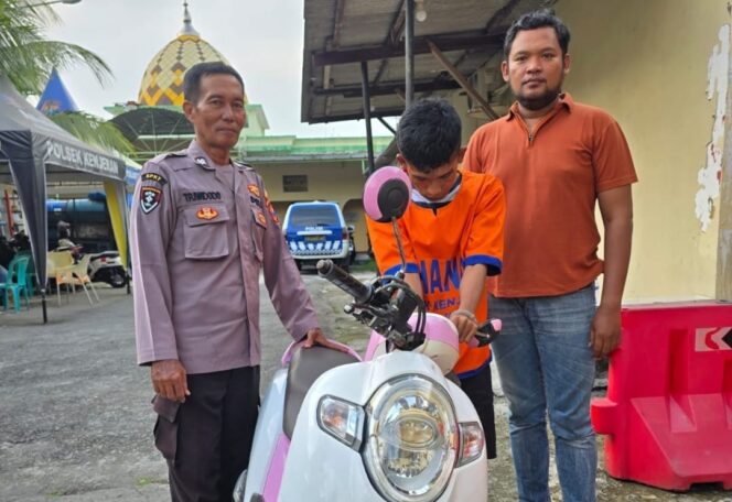 
 Pelaku Curanmor CA Diamankan Polsek Kenjeran Setelah Ketahuan Mencuri di Kedinding Lor Surabaya