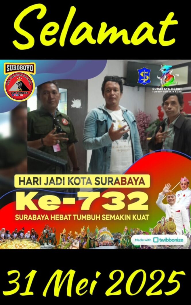 
 Surabaya Hebat, Trinusa Mengabdi Hari Jadi ke-732, LSM TRINUSA DPC Surabaya Suarakan Semangat Kolaborasi dan Kepedulian