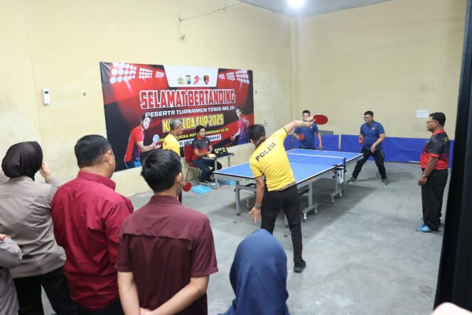 
 Peringati Hari Bhayangkara ke-79, Polda Jatim Gelar Tenis Meja Kapolda Cup 2025