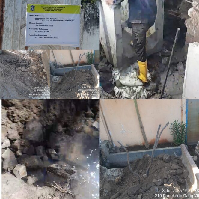 
 Proyek Siluman di Donorejo VIII Surabaya Diduga Rugikan Negara, Kabel Telkom Raib, PDAM Lumpuh