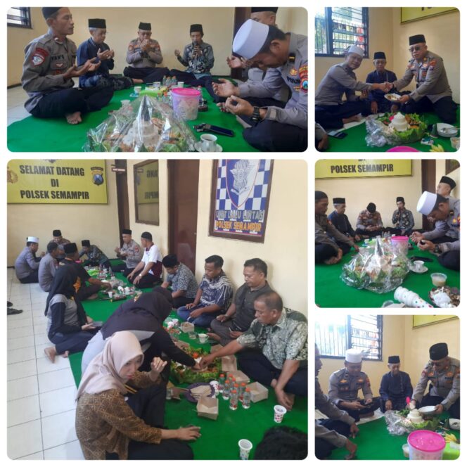 
 Kapolsek Semampir Surabaya Menggelar Tasyakuran di Hari Jum’at Berkah, di Aula Mapolsek Semampir