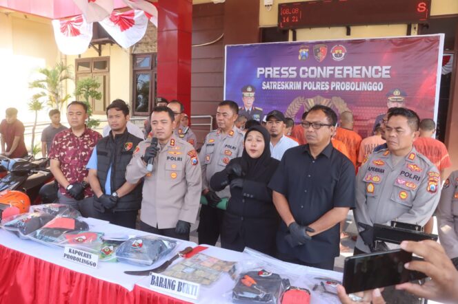 
 Polres Probolinggo Amankan 9 Orang Tersangka Kasus 3C Selama Juli 2025