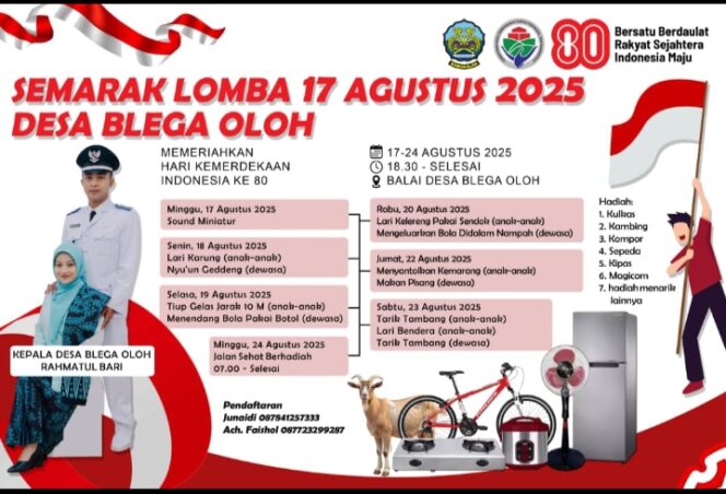 
 Desa Blega Oloh Memeriahkan HUT Ke – 80 RI Dengan Mengadakan Acara Lomba