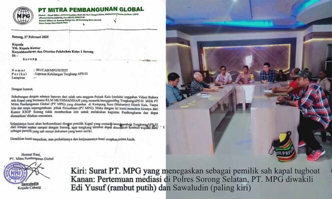 
 Terkait Kisruh Tugboat di Sorong, Tetiba Muncul Perusahaan Siluman Mengaku Pemilik Kapal