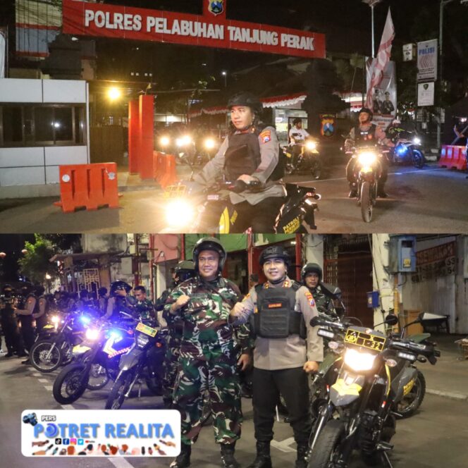 
 Ciptakan Rasa Aman, Polres Pelabuhan Tanjung Perak Gelar Patroli Gabungan TNI-Polri