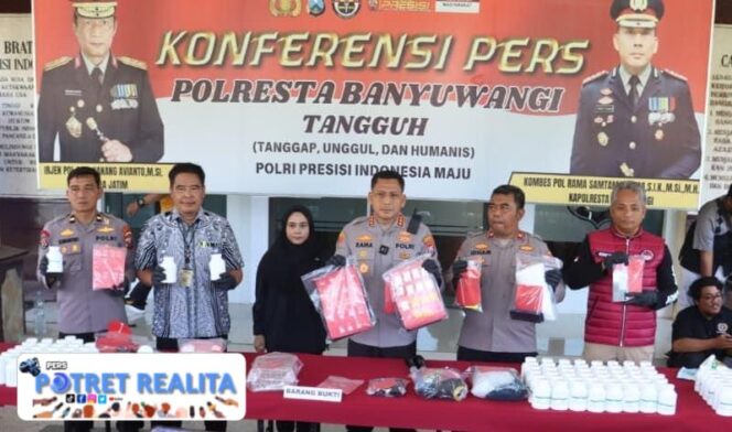 
 Operasi Tumpas Narkoba Semeru 2025 Polresta Banyuwangi Sita 150 gram Sabu dan 159 Ribu Okerbaya dari 43 Tersangka