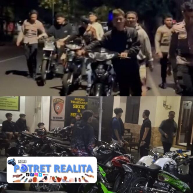 
 Polisi Amankan 14 Unit Motor Diduga Terlibat Balap Liar di Kedungkandang Kota Malang