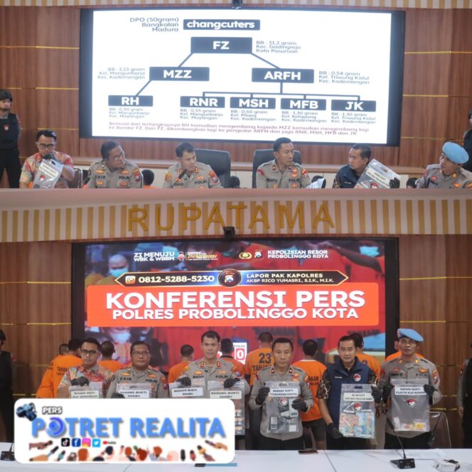 
 Polres Probolinggo Kota Amankan 10 Tersangka Jaringan Narkoba Dalam Operasi Tumpas Semeru 2025