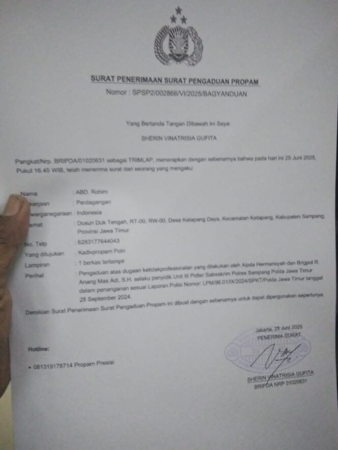 
 Temuan Bukti Baru, Ahli Waris Mat Saleh Amin Adukan Penanganan Kasus Sengketa Tanah ke Propam