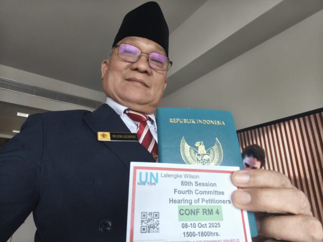 
 Wilson Lalengke Ambil Kartu Pass Masuk Gedung PBB, Siap Berpidato di Forum Internasional