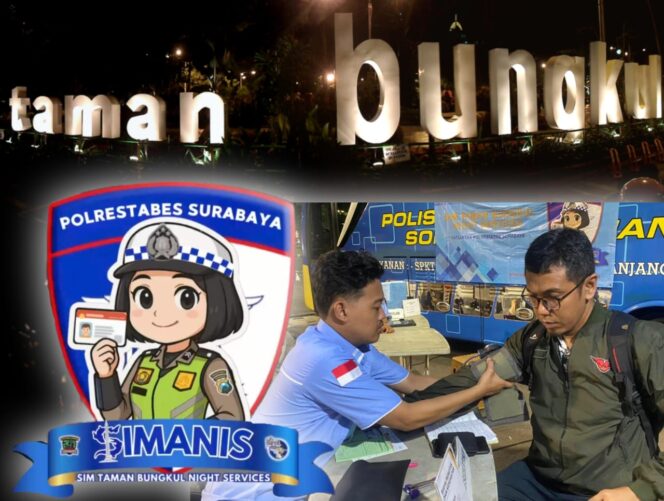 Untuk Mendekatkan Layanan Masyarakat Kota Surabaya, Satpas Colombo Hadirkan SIM Manis Taman Bungkul Night Services