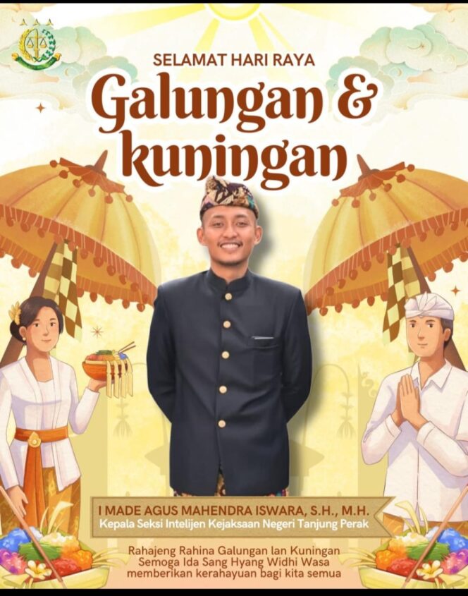 
 Kasintel Kejari Tanjung Perak Sampaikan Pesan Toleransi dan Kedamaian di Hari Raya Galungan dan Kuningan