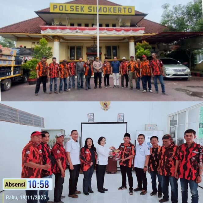 
 PAC Pemuda Pancasila Simokerto Jalin Sinergitas dengan 3 Pilar Lewat Silaturahmi di Polsek Simokerto