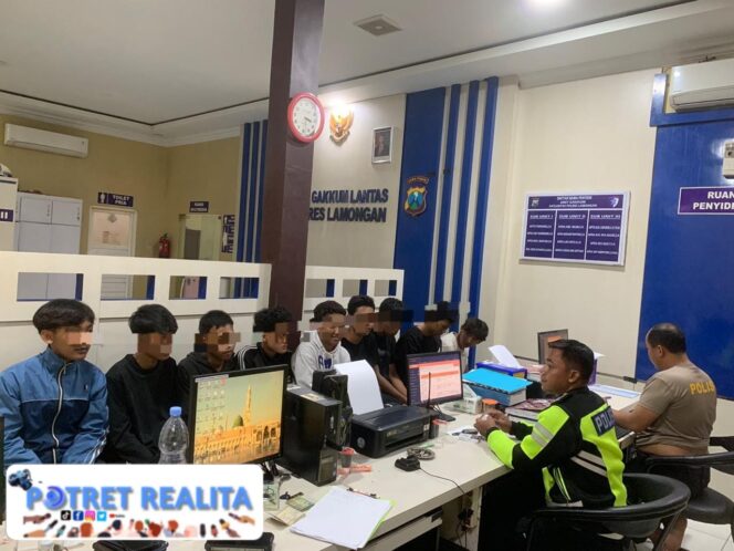 
 Operasi Zebra Semeru Polres Lamongan Amankan 9 Remaja dan 3 Motor Balap Liar