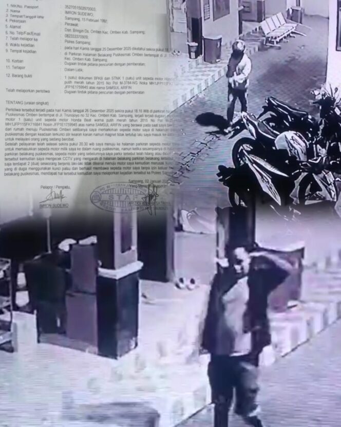 
 Motor Perawat Raib di Parkiran Puskesmas Omben, Aksi Curanmor Kembali Meresahkan Warga Sampang