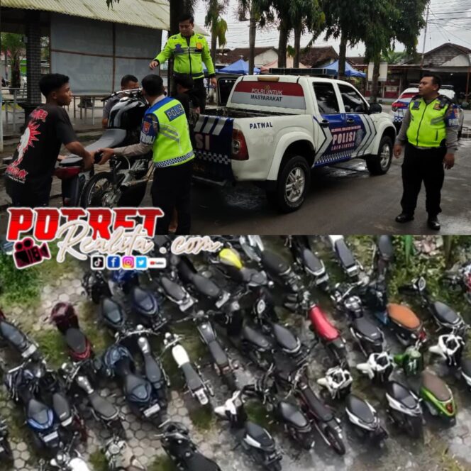 
 Meresahkan Warga, 110 Motor Berknalpot Brong Ditertibkan Polres Jember