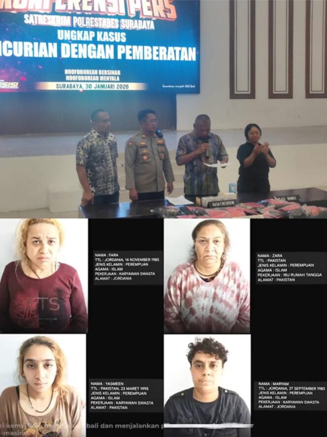 
 Komplotan WNA Bobol Toko Emas di Surabaya, 52 Perhiasan Raib Dijual hingga Rp180 Juta