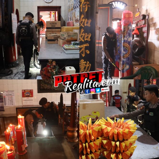 
 Jelang Imlek 2577 Kongzili, Polres Pelabuhan Tanjung Perak Sterilisasi Lima Klenteng, Pastikan Ibadah Aman dan Kondusif