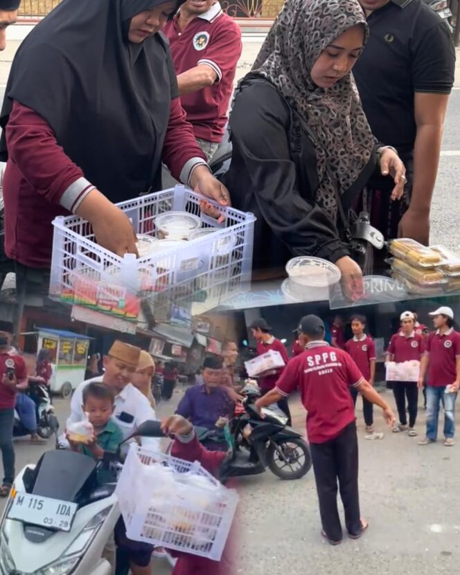 
 Borong Dagangan Pedagang Kecil, SPPG Omben Generasi Emas Bagikan Takjil Gratis untuk Pengguna Jalan
