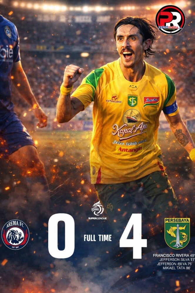 
 Persebaya Permalukan Arema 4-0 di Kanjuruhan, Bajul Ijo Mengamuk di Derby Jatim