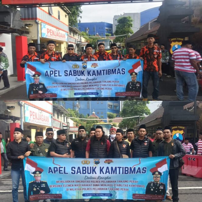 
 Ratusan Elemen Masyarakat Tanjung Perak Turun dalam Apel Sabuk Kamtibmas, Sinergi Polri Kian Solid