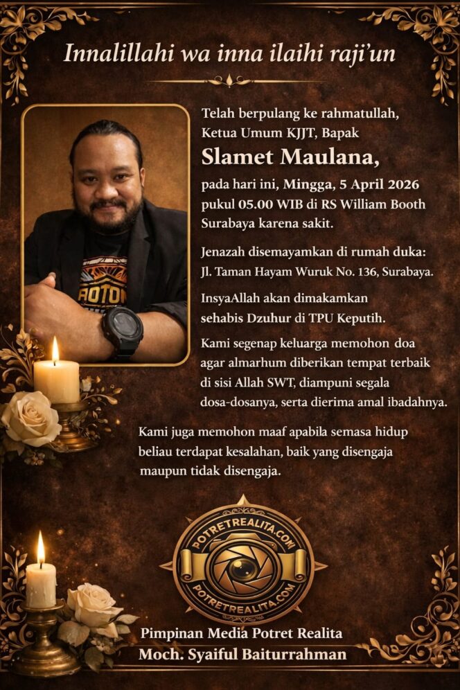 
 Ketua Umum KJJT Meninggal Dunia, Potretrealita.com Sampaikan Duka Mendalam