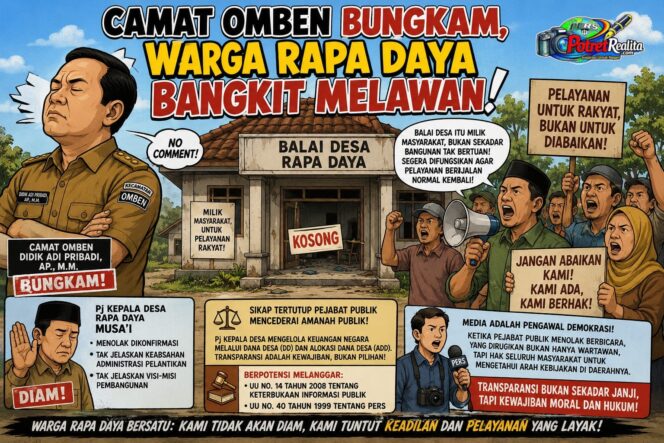
 Camat Omben dan Pj Kades Rapa Daya Bungkam, Warga Soroti Balai Desa Terbengkalai dan Transparansi Pemerintahan